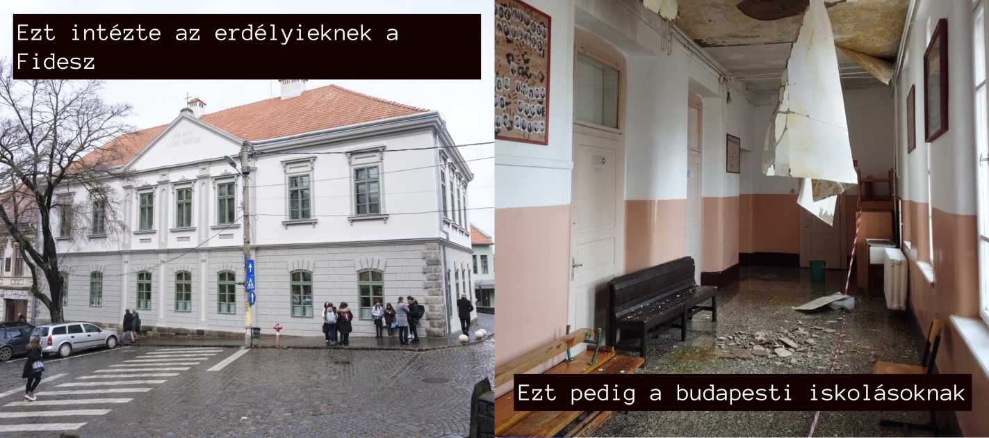 Beszakadt budapesti iskoláról terjed fotó, Erdélyben felújít a kormány