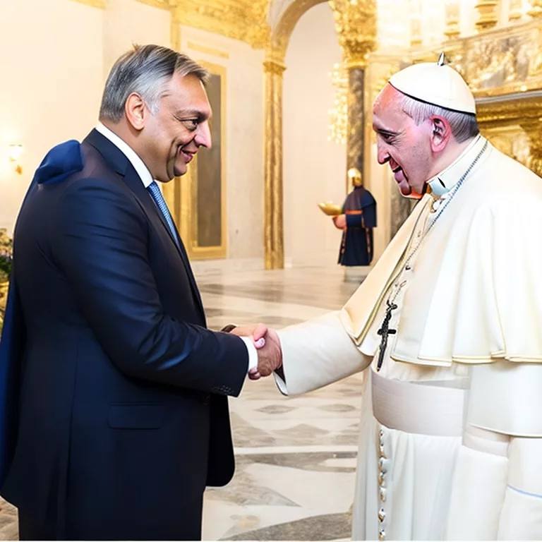 Orbán Viktor a pápával találkozik.