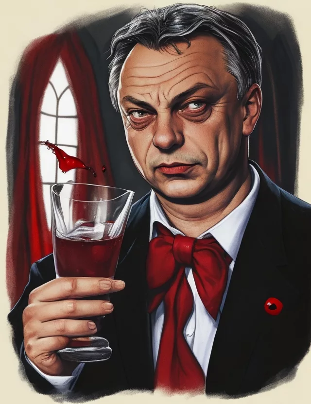 Egri bikavért iszik Orbán Viktor.