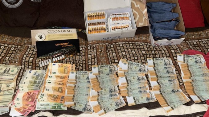 Rendőrök hamis gyógyszereket foglalnak le egy házkutatás során